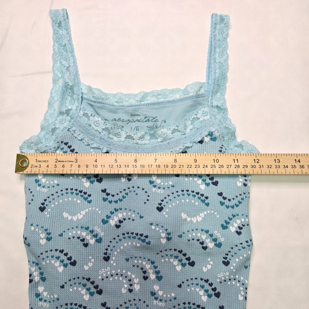 Aeropostale Vtg y2k Babydoll Tank Sz Lg Coquette Girlhoodcore Soft Girl Feminine - Picture 4 of 9